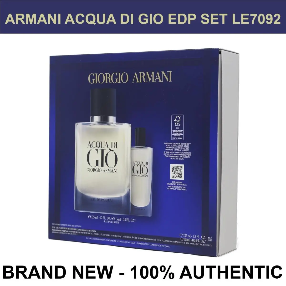 Giorgio Armani Acqua di Gio Edp Set 125ml/4.2oz + 15ml/0.5oz