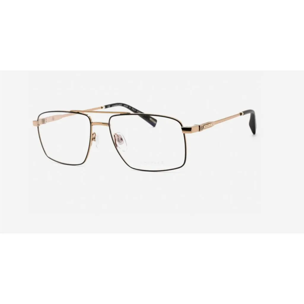 Chopard Women`s Eyeglasses Shiny Grey Gold Metal Rectangular Frame VCHF56 08FW