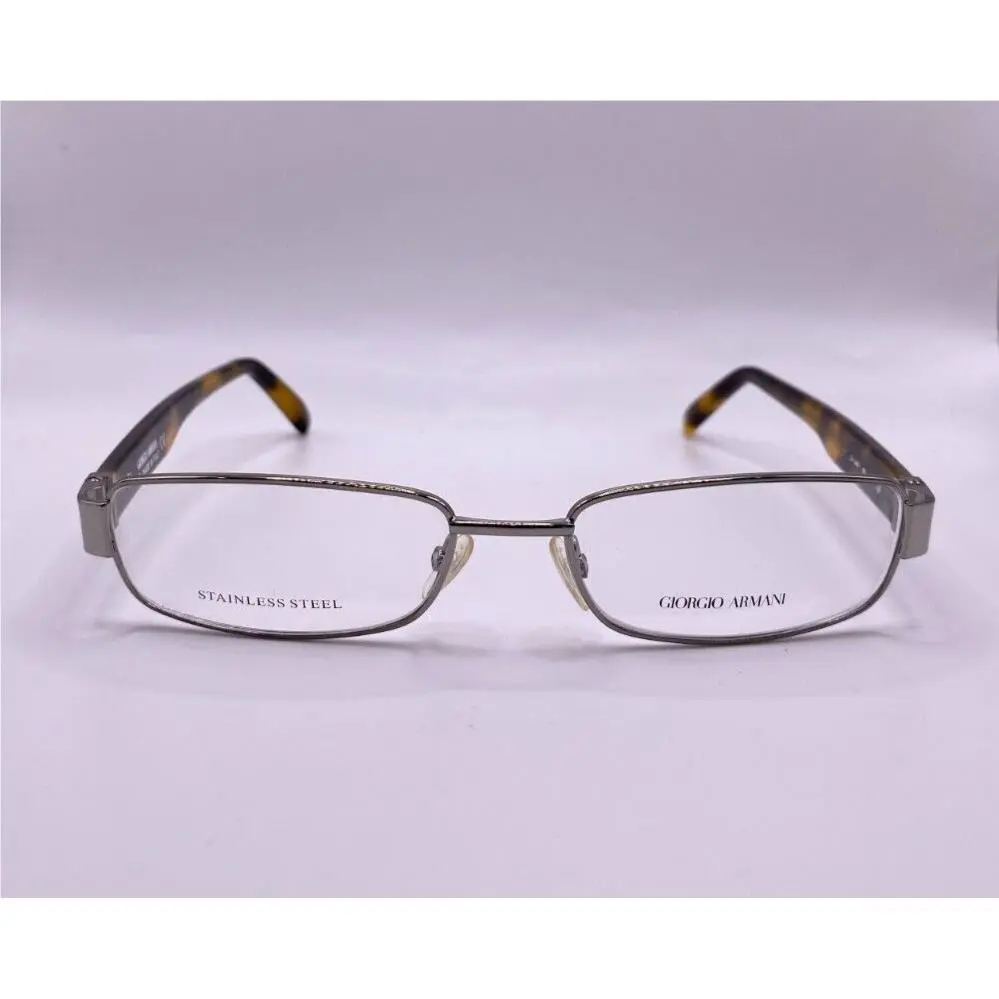 Giorgio Armani GA349 Dxj Silver Havana Metal Eyeglasses Frame 52-17-140 Italy