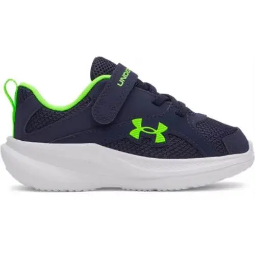 Under Armour Boys` Infant Charged Assert 11 Running Shoe Midnight Navy/ Blue Blu - MIDNIGHT NAVY/BLUE BLUR/HYPER GREEN