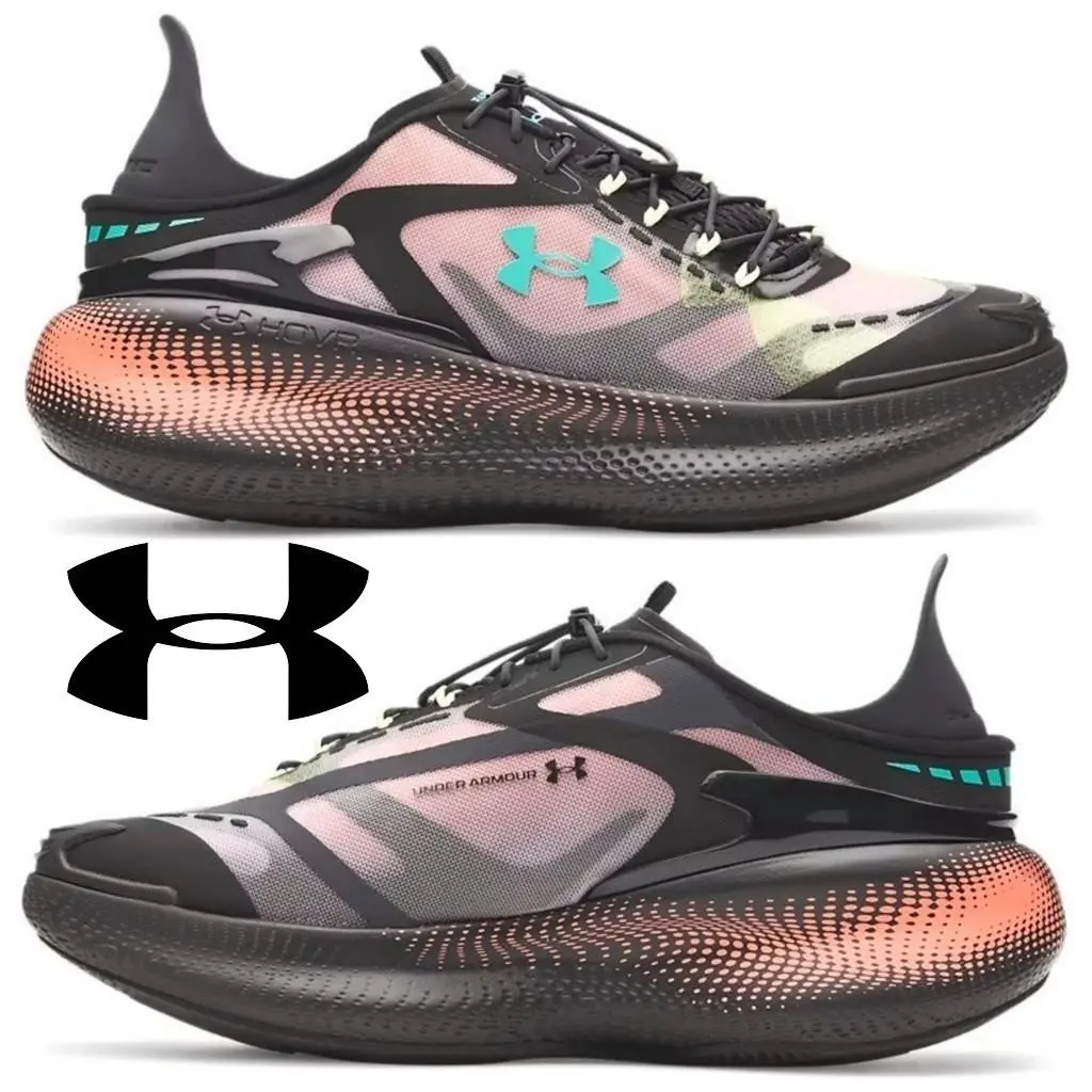 Under Armour Echo Slipspeed™ Shoes Men`s Sneakers Running Comfort Training Sport - Black, Manufacturer: Electric Tangerine / Black / Green Mode - 824