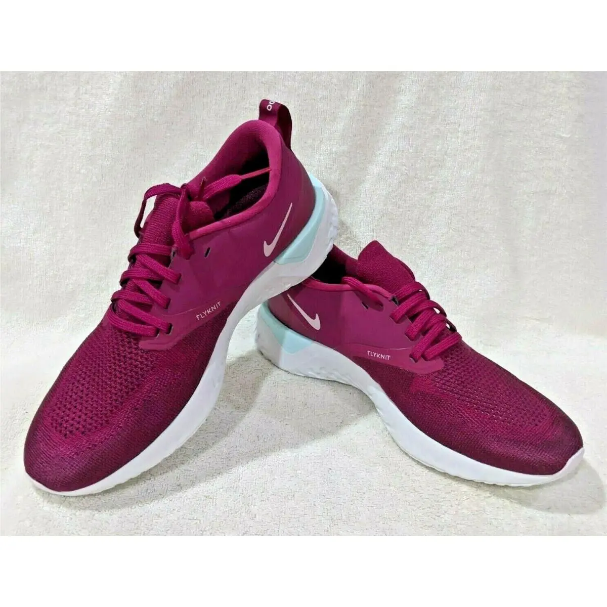 Nike Women`s Odyssey React 2 Flyknit Raspberry Red Running Shoes - Size 8