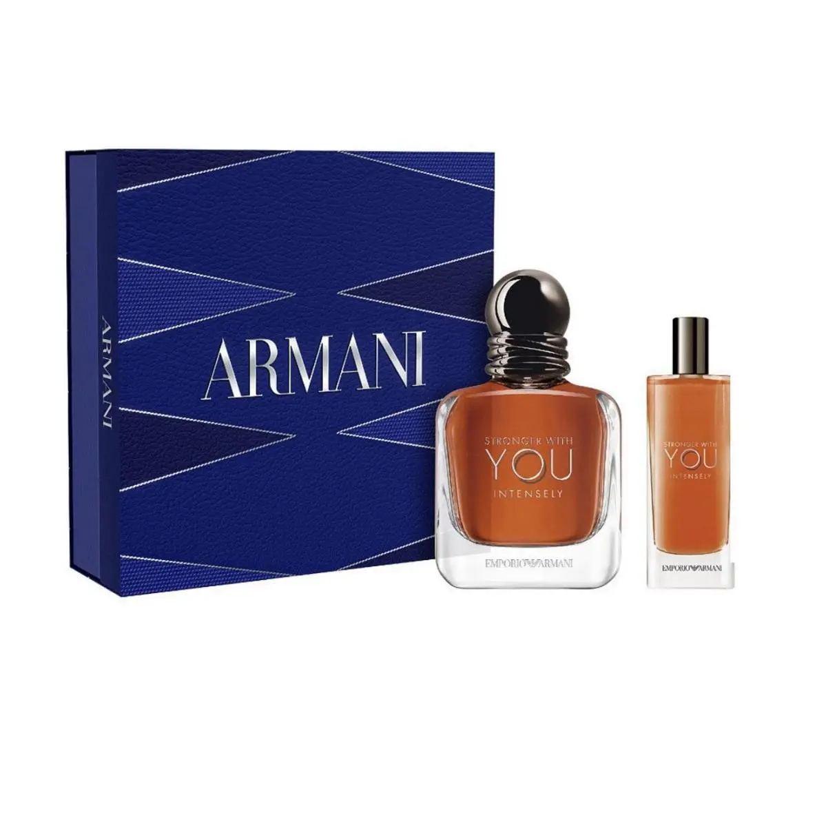 Emporio Armani Men`s Stronger with You Intensely Gift Set Fragrances 1.7 0.5 Oz by Giorgio Armani