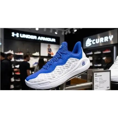 Under Armour Curry 11 Team White Royal Blue Basketball Shoes 3027637-103 SZ9-12