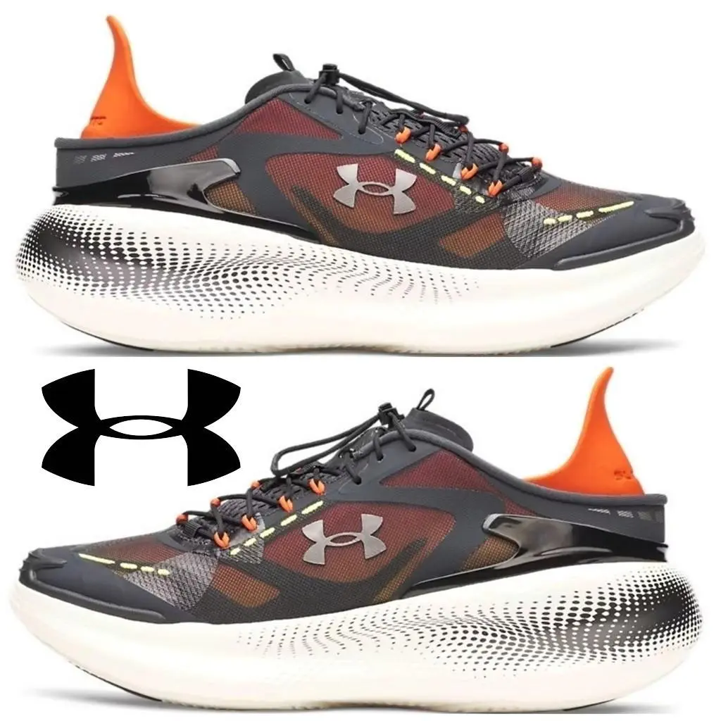 Under Armour Echo Slipspeed™ Shoes Men`s Sneakers Running Comfort Training Sport - Gray, Manufacturer: Anthracite / Dark Orange / Metallic Black - 016