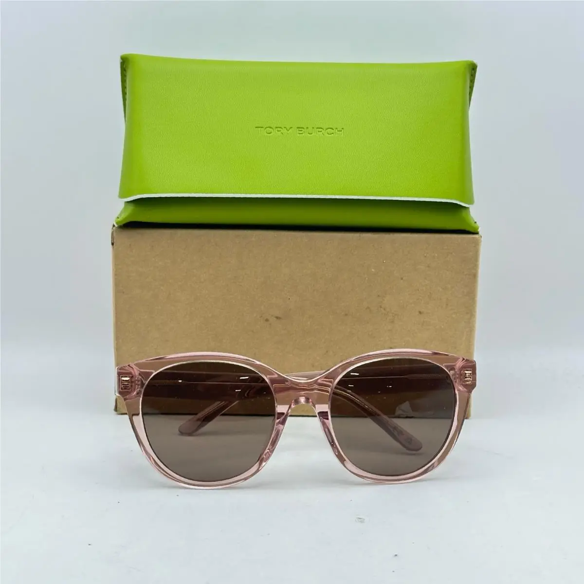 Tory Burch Womens Phantos Full Rim Sunglasses TY7236U Transparent Light Pink