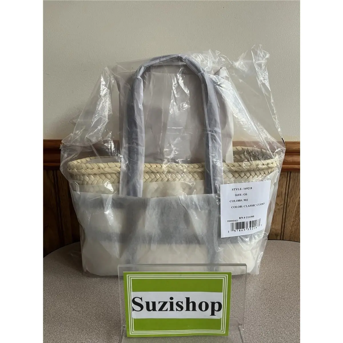 Ella Classic Cuoio Small Straw Basket Tote by Tory Burch