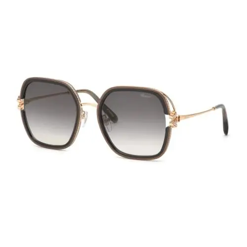 Happy Hearts Sunglasses SCHG32S 07F9 57 Transparent Glossy Gray-green by Chopard