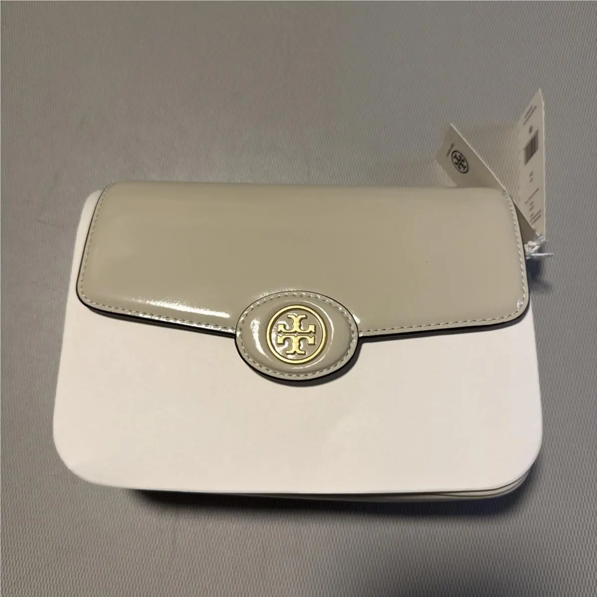Tory Burch Robinson Spazzolato Convertible Shoulder Bag White