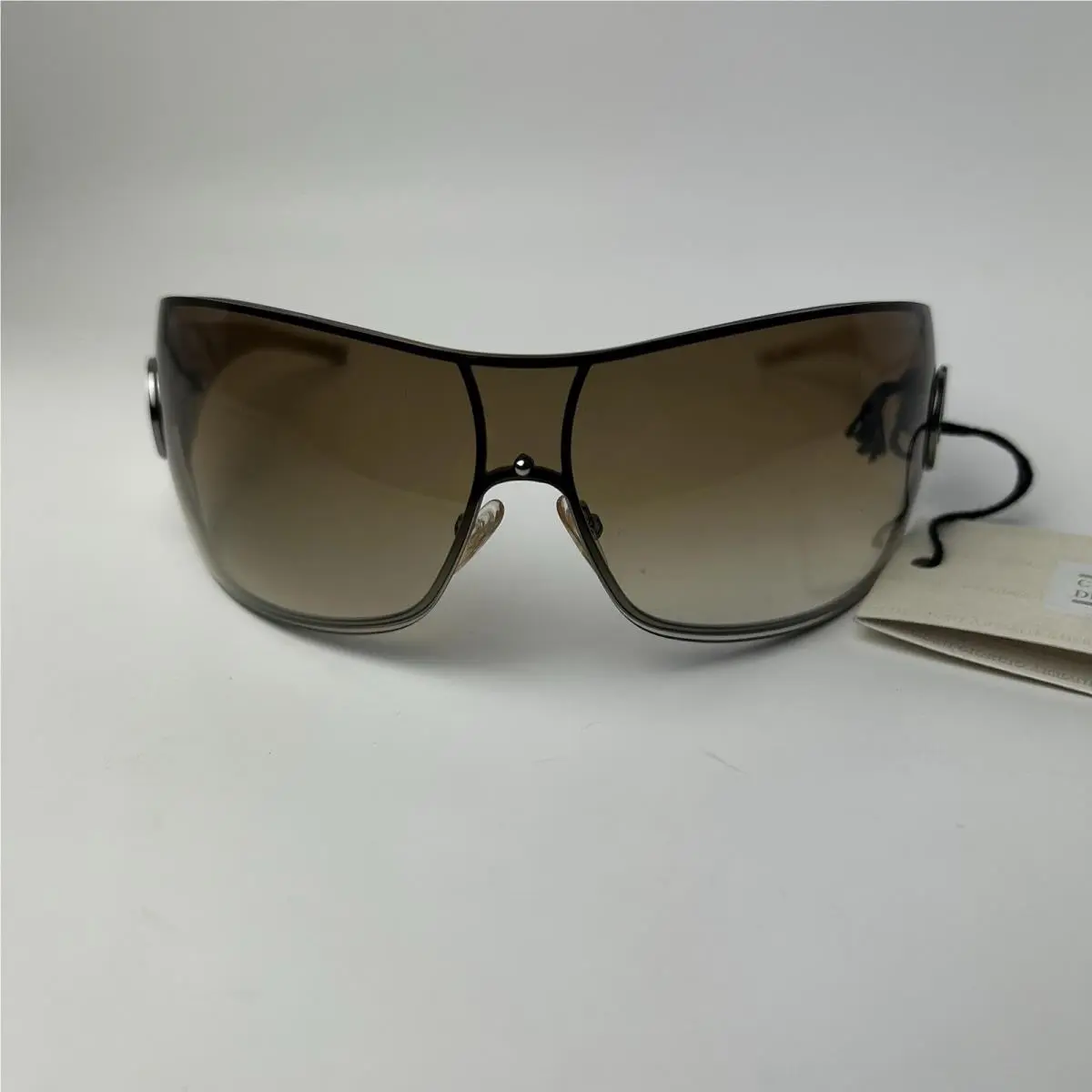 Sunglasses Womens Beige Shield Brown Gradient Italy GA 320/N/S by Giorgio Armani