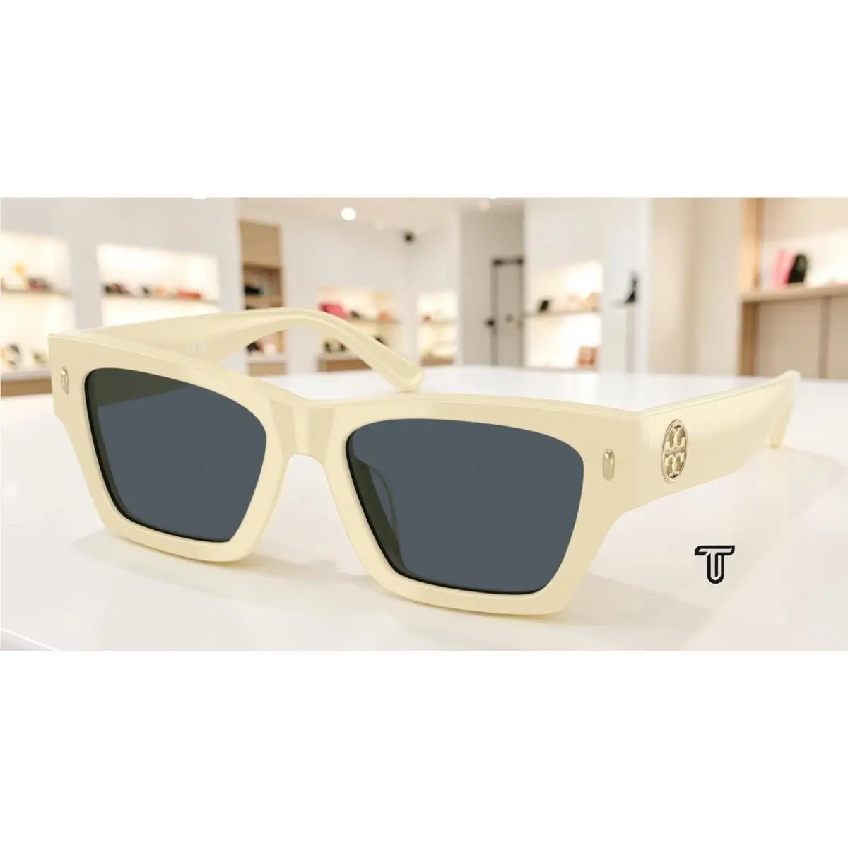 TY7169U 194787 Warm Ivory Dark Grey 52 mm Women`s Sunglasses by Tory Burch