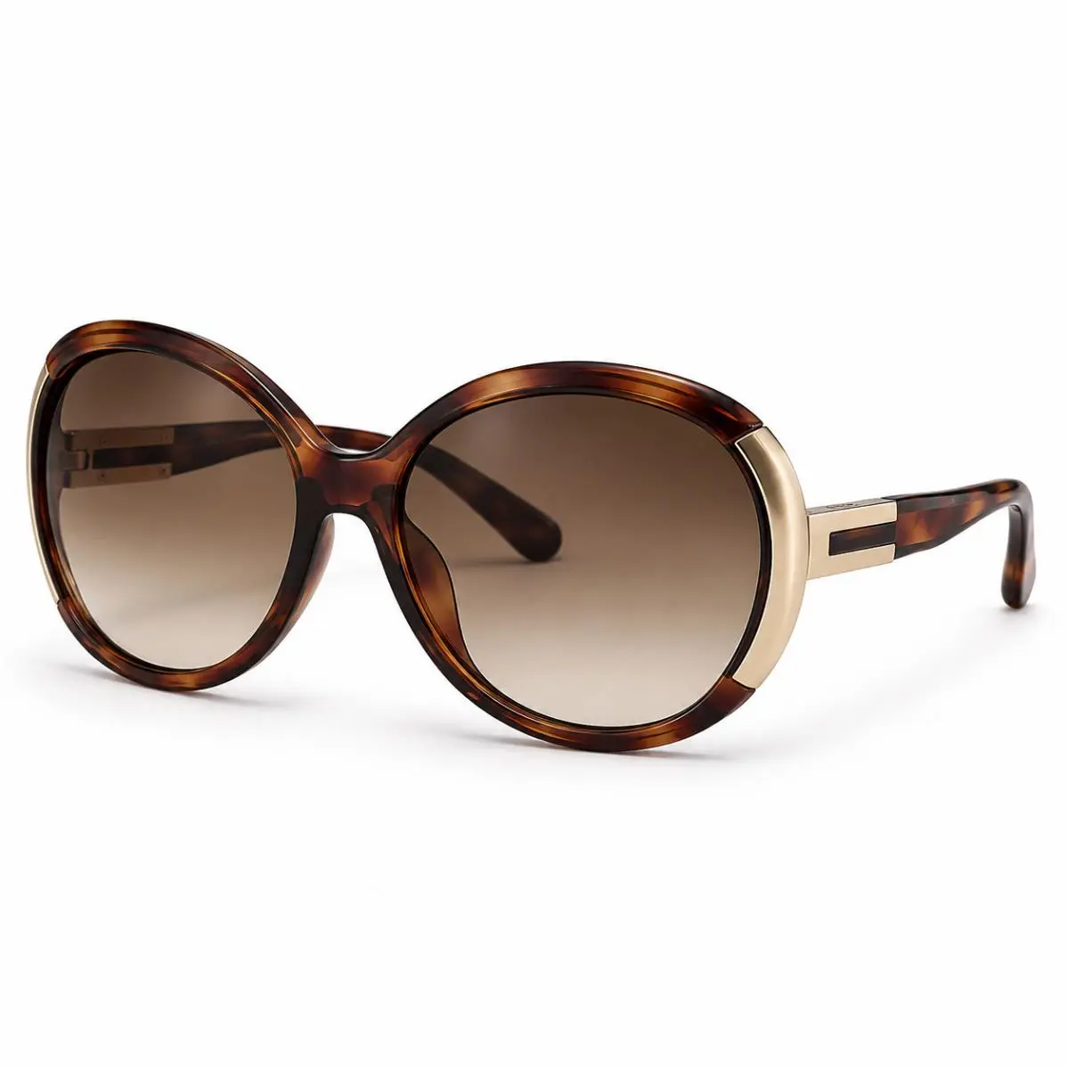 Chloe Women`s Round Sunglasses Havana Brown with Gold CE656SA 214