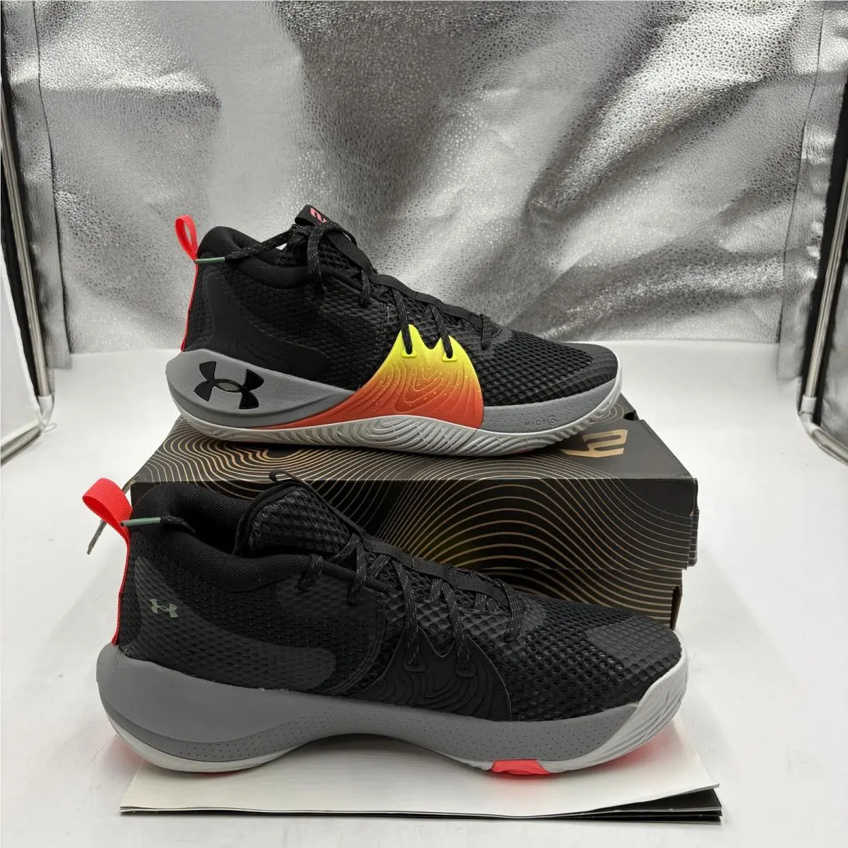 Under Armour Hovr Shoes Mens Size 13 Black Mid Basketball Sneakers 3023086-001