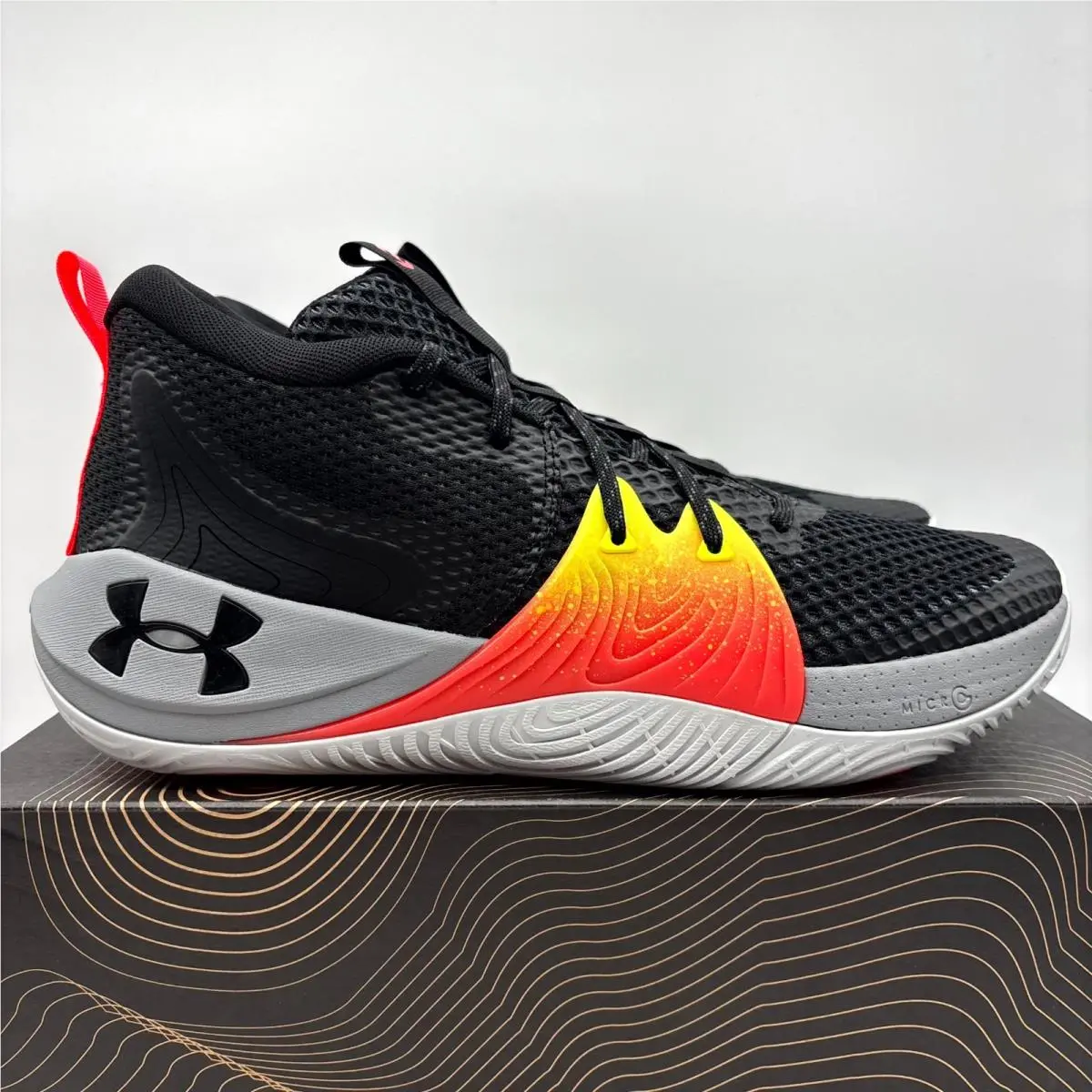 Under Armour Embiid One Origin Black Basketball Shoes Size 13 Men`s 3023086-001