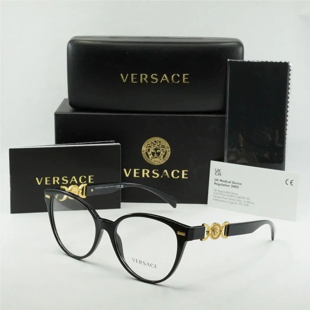 Versace VE3334 GB1 Black 55mm Eyeglasses