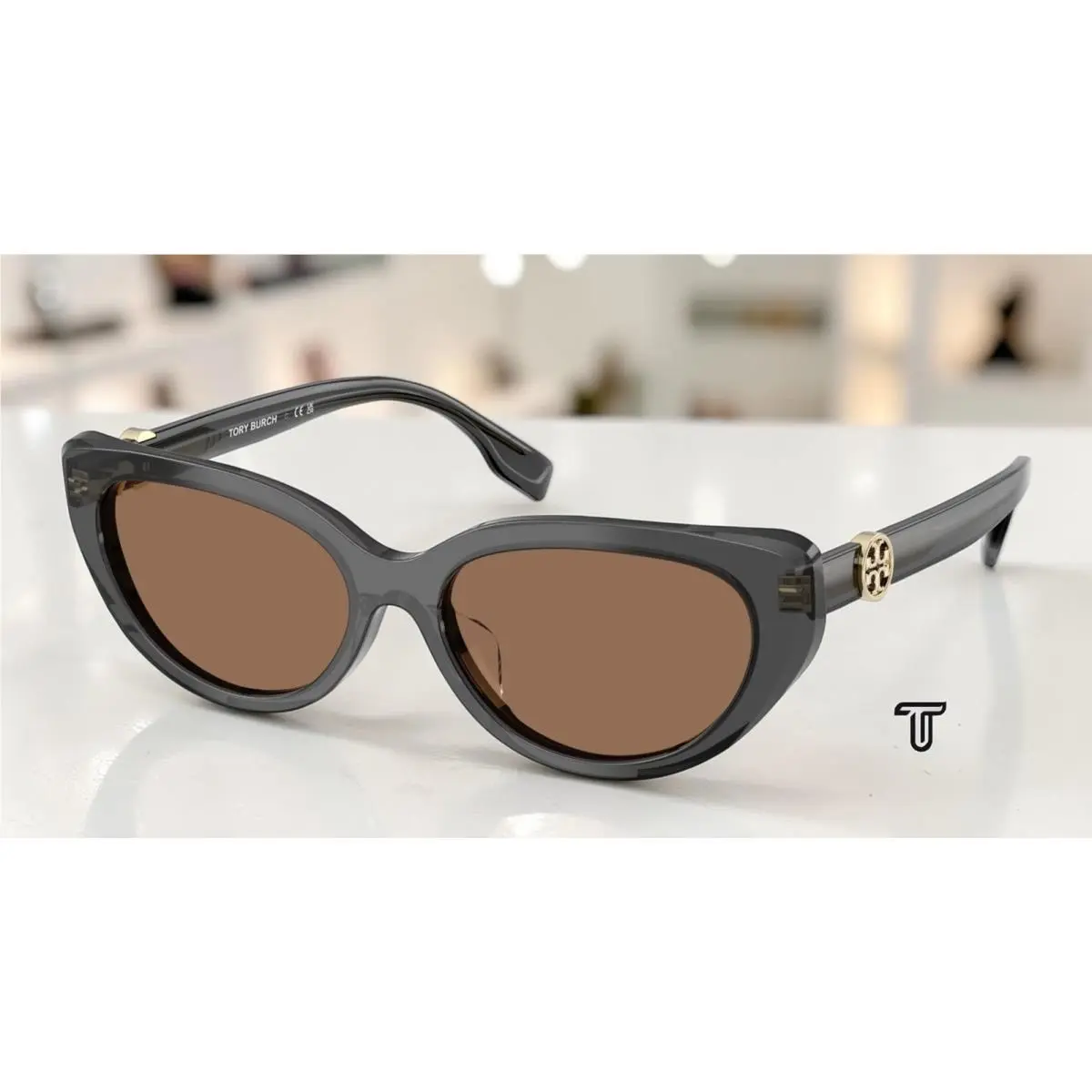 Tory Burch TY7220D 201973 Washed Black Dark Brown 55 mm Women`s Sunglasses