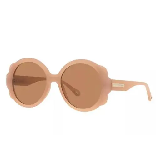 Chloé Women`s Beige Round 55mm Sunglasses CH0120S - with Case