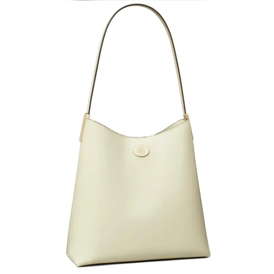 Tory Burch Robinson Spazzolato Hobo Bag IN Shea Butter
