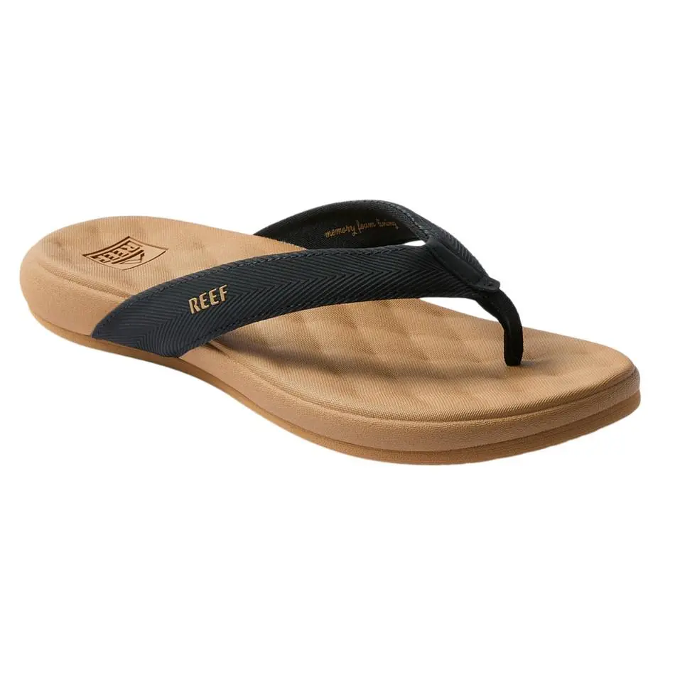 Reef Women`s Cushion Melody Flip Flop Black/tan - CJ8132 Black/tan