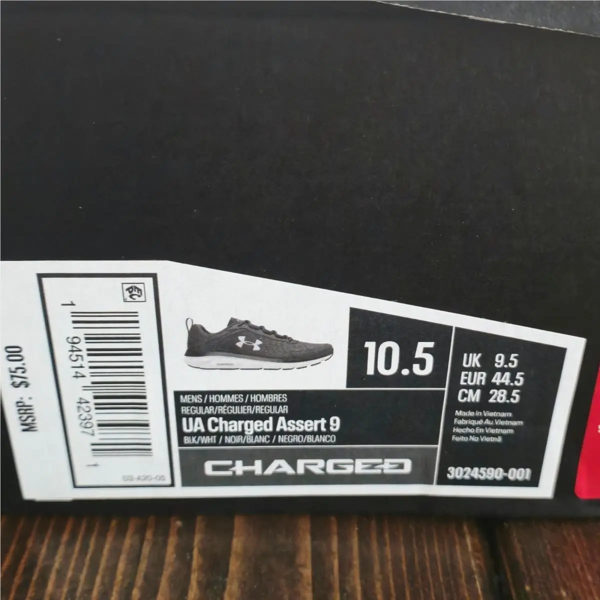 Under Armour shoes - Charged Assert 9 - Charged Assert - 3024590-001 - Black 7