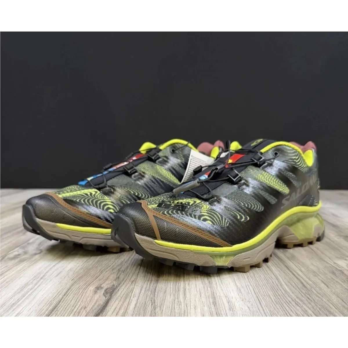 Salomon XT-4 OG Rad Black Dark Citron Trail Running Shoes Men 11 L47747300