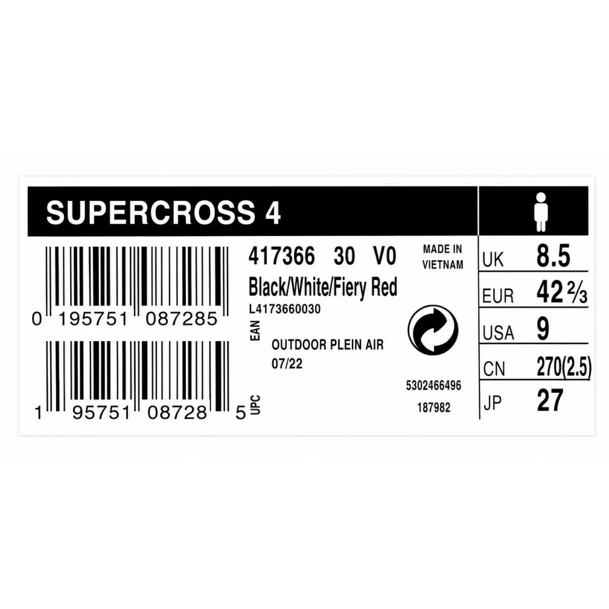 Salomon shoes - Salomon Supercross - Supercross - L4173660030 - Black (UPC: 195751087285) 7