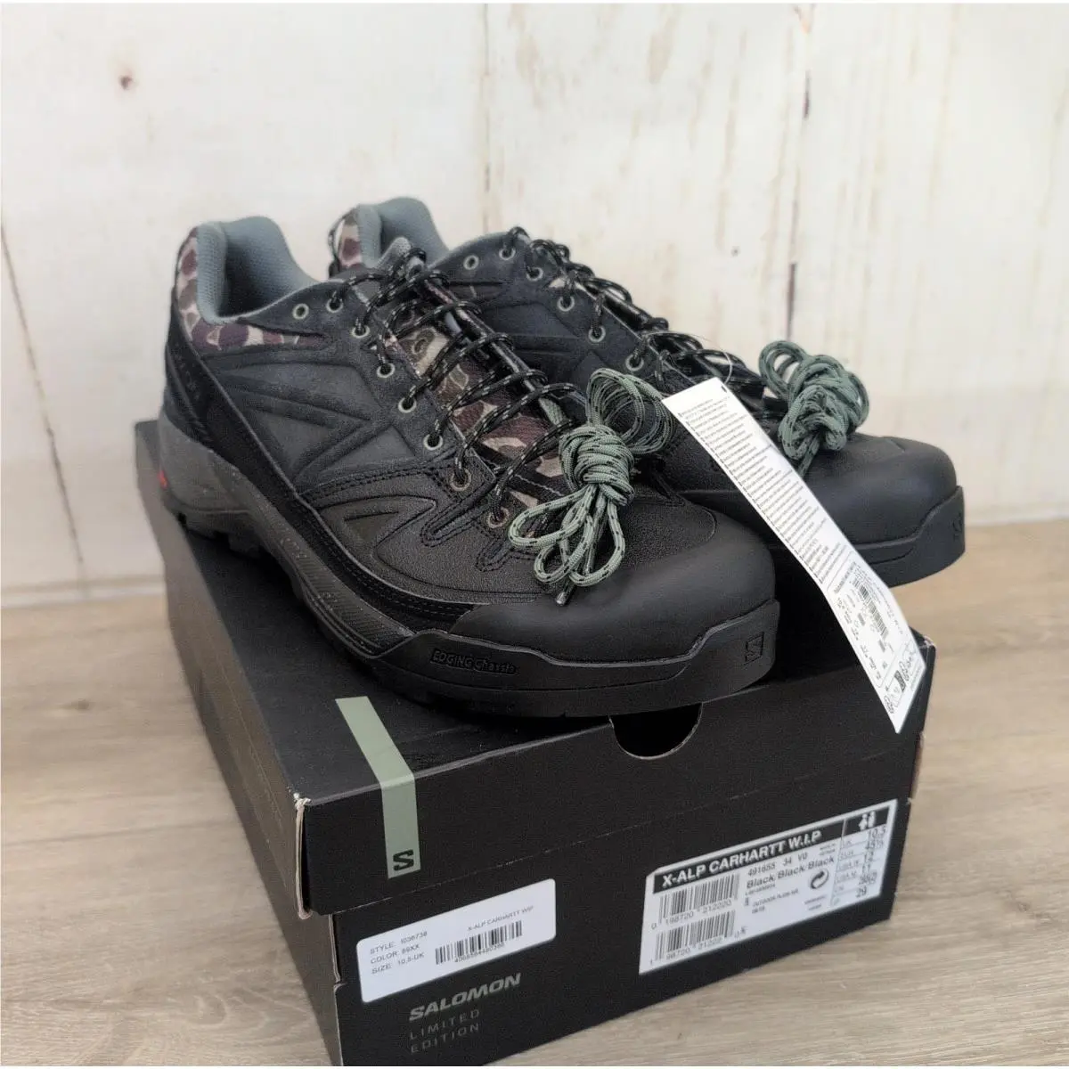 Salomon X-alp Carhartt W.i.p Shoes Triple Black W/camo Size: M11/W 12