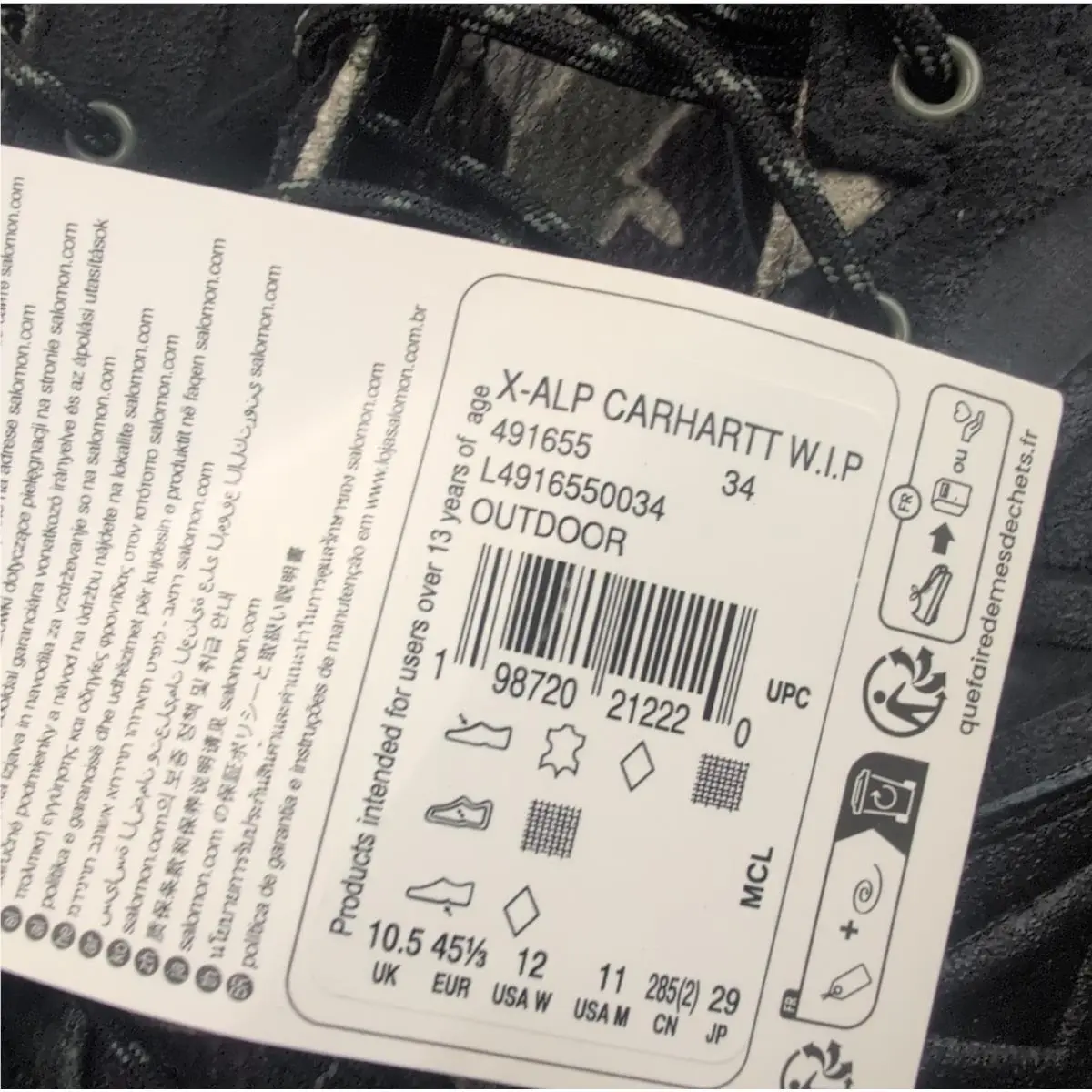 Salomon shoes - Carhartt WIP x Salomon X-ALP - 491655 - Black, Manufacturer: Black 3