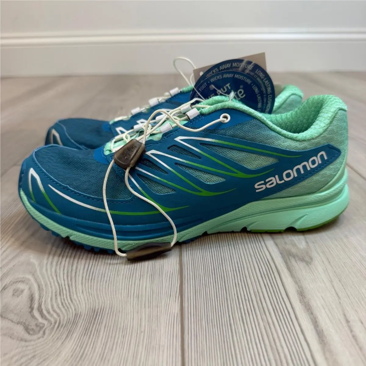 Salomon Sense Mantra 3 W Fog Blue Green Trail Running Shoes 381582 Womens 6