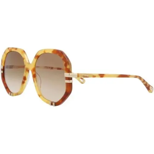 Chloé Geometric Acetate Sunglasses CH0105S 011 Brown/Havana/100%