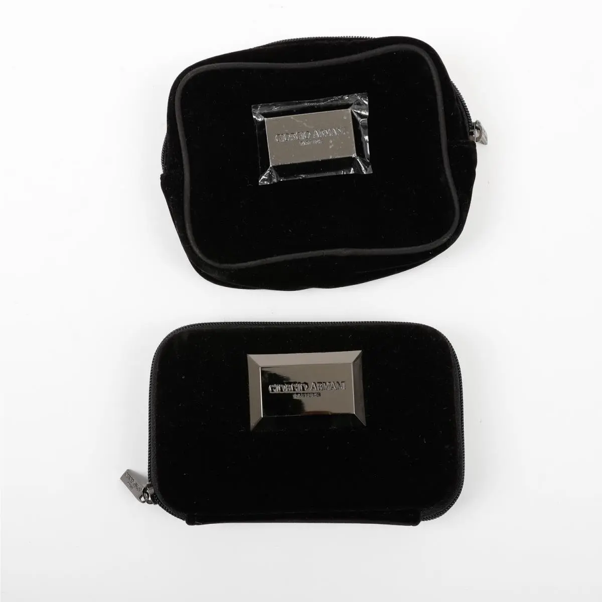 Set of 2  Parfums Black Velvet Travel Case Make-up Bag 6.5 by Giorgio Armani