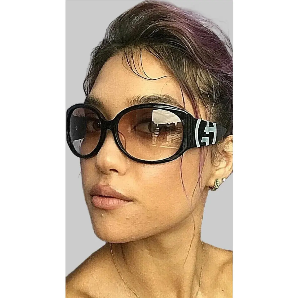 60mm Olive Gray Oversized Women`s Sunglasses Iii by Giorgio Armani