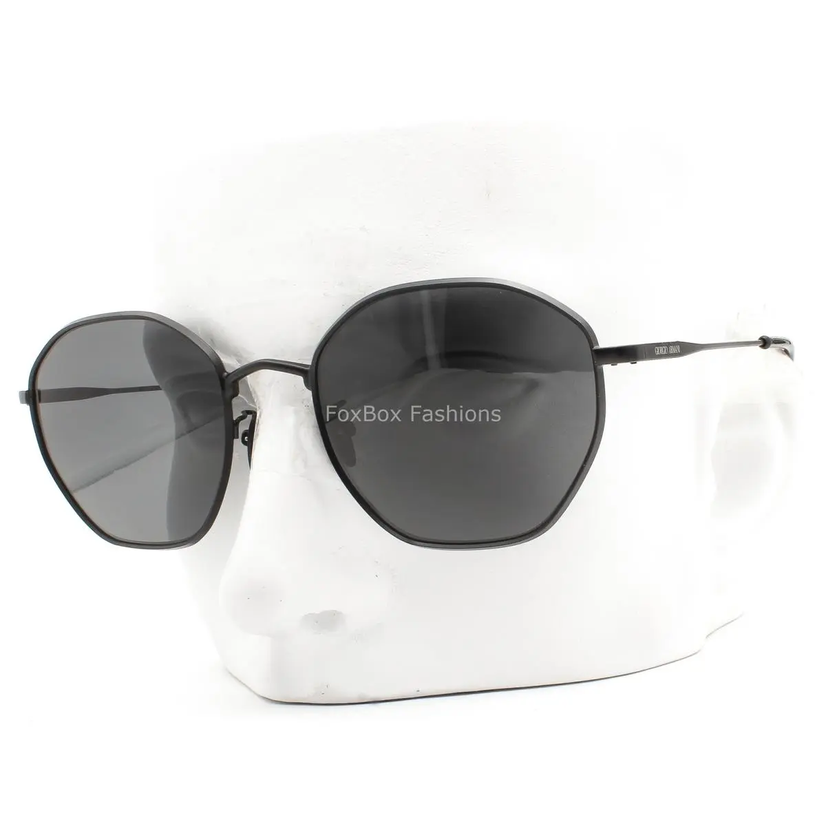 Giorgio Armani Sunglasses Matte Black Metal Gray Lens AR 6150 3001/87 with Case