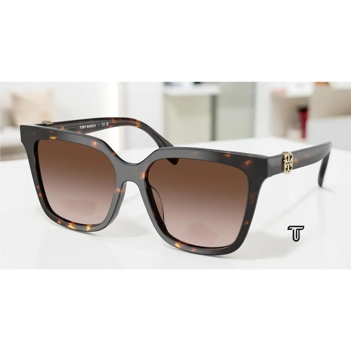 Tory Burch TY7212D 201613 Brown Tortoise Brown Gradient 56 mm Women`s Sunglasses