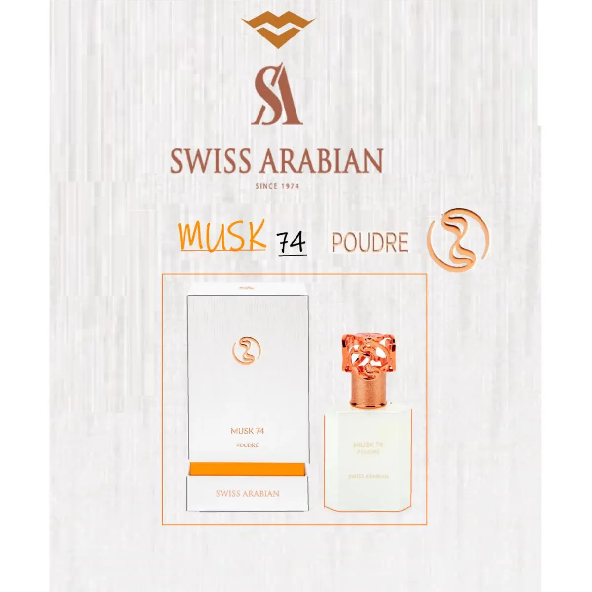 Musk 74 Poudré  50ml Spray - Free Express Shipping by Swiss Arabian