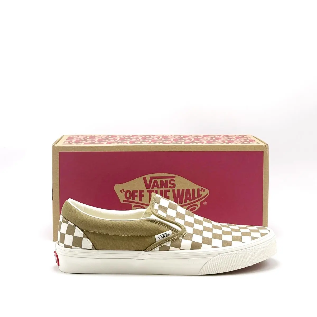 Unisex Vans Classic Slip-on Checkboard Shoe Beige VN000Z7AOVB