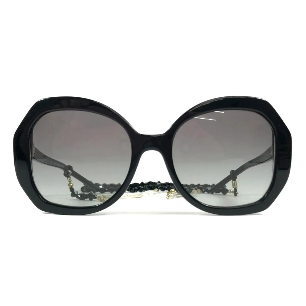 Sunglasses AR8180 5001/11 Shiny Black Butterfly Frames with Cha by Giorgio Armani