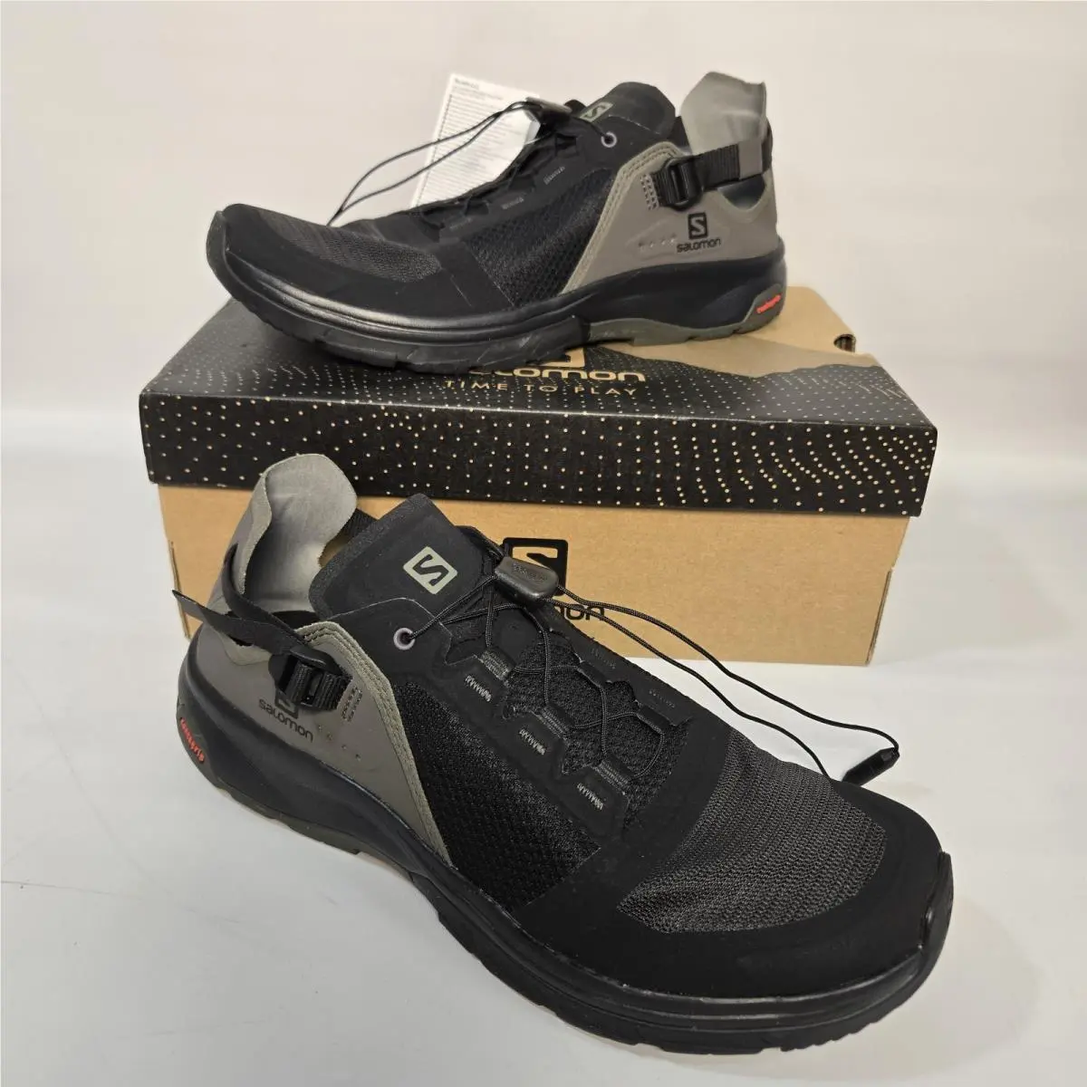 Salomon Techamphibian 4 Water Shoes Men`s 10 Black Gray Quicklace Trail Hiking