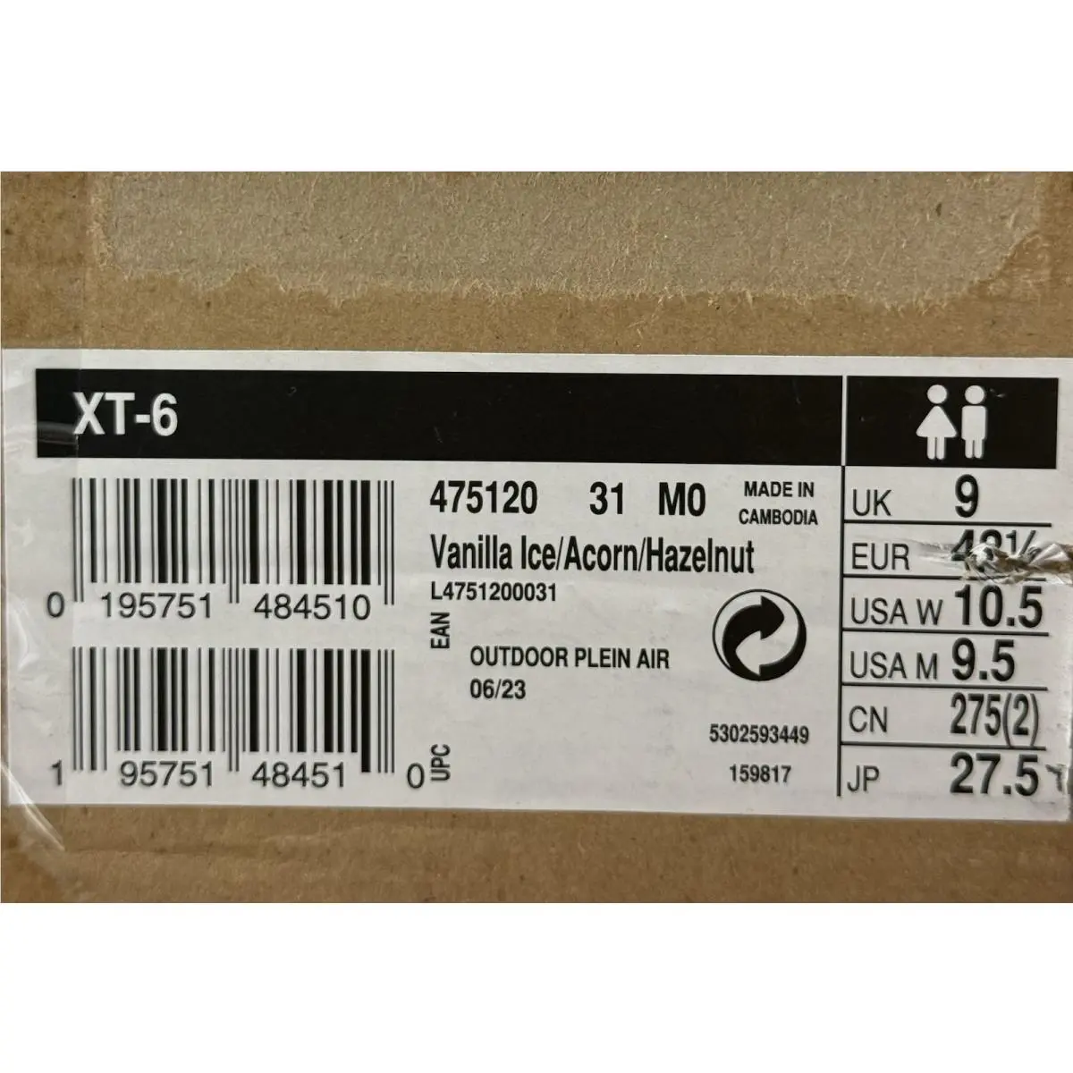 Salomon shoes - Salomon XT-6 - 475120 - Vanilla Ice Acorn Hazelnut 9