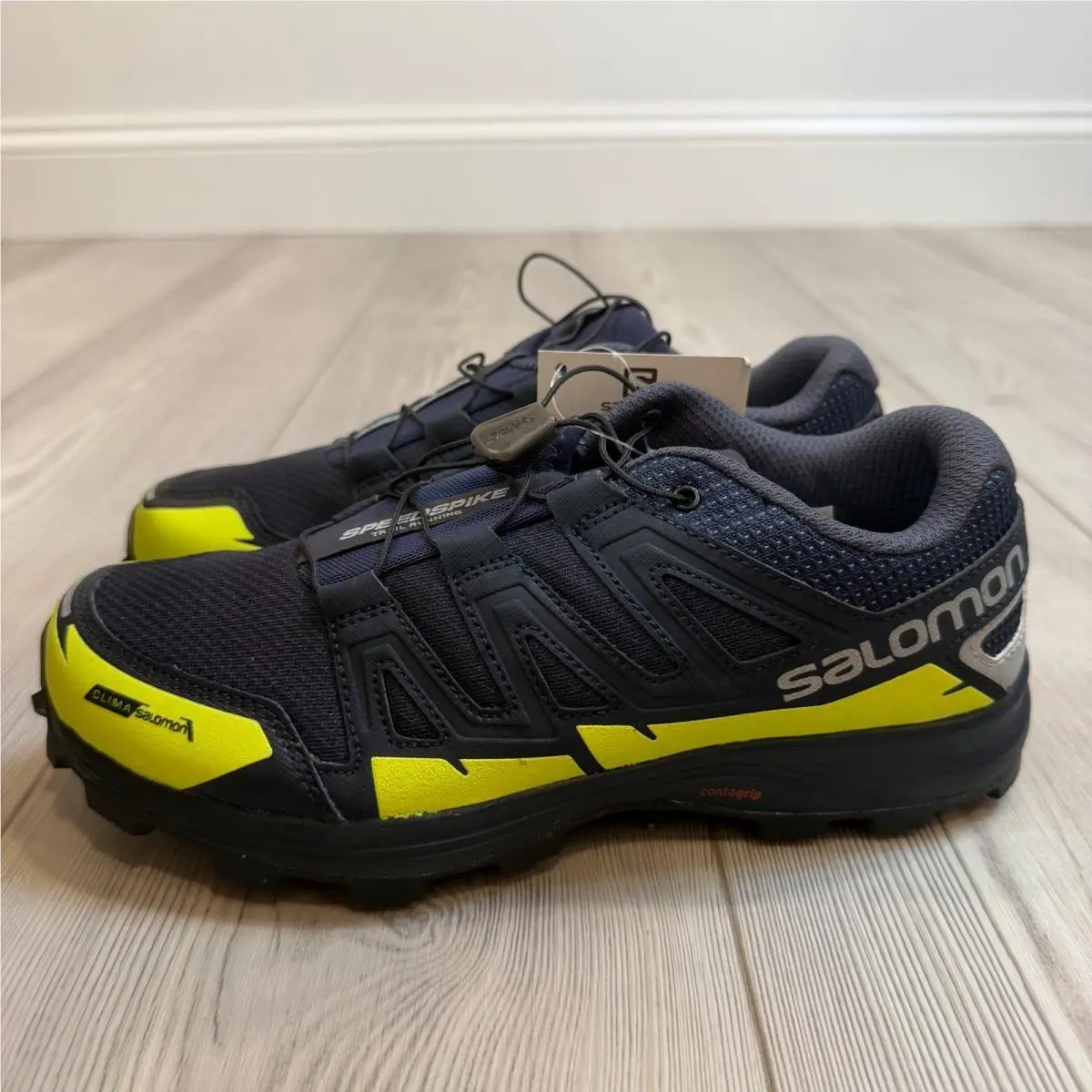 Salomon Speedspike CS Trail Running Shoes Navy Spiked Winter 394475 Mens 6