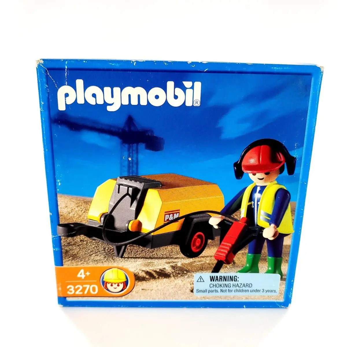 Playmobil 3270 Construction Worker with Air Compressor Jackhammer