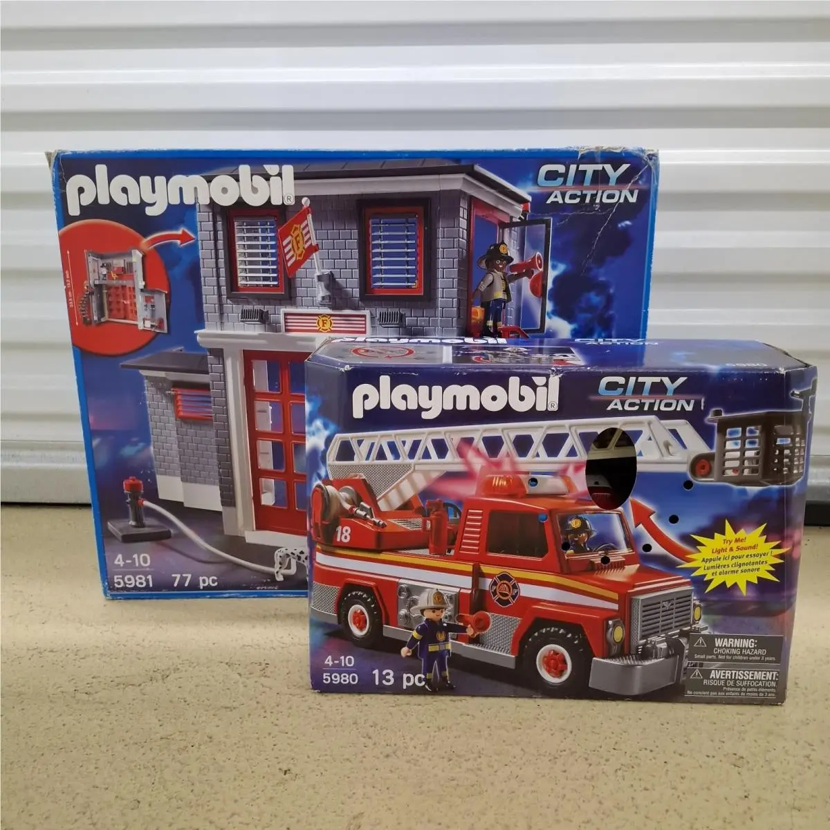 Playmobil 5981 5980 Firetruck City Action Fire Station Play Sets Retired Read