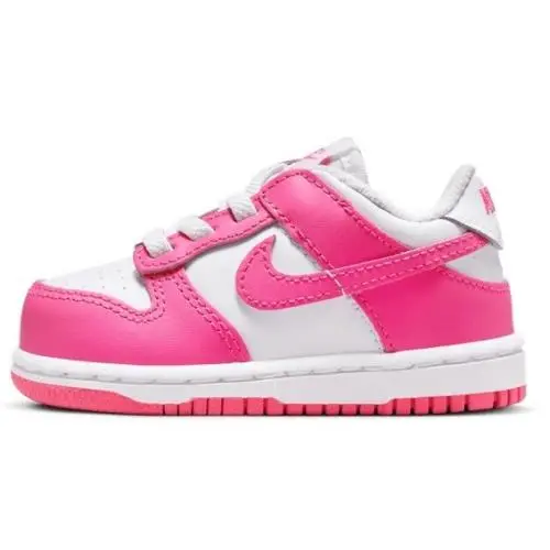 Toddler`s Nike Dunk Low White/laser Fuchsia FB9107 102
