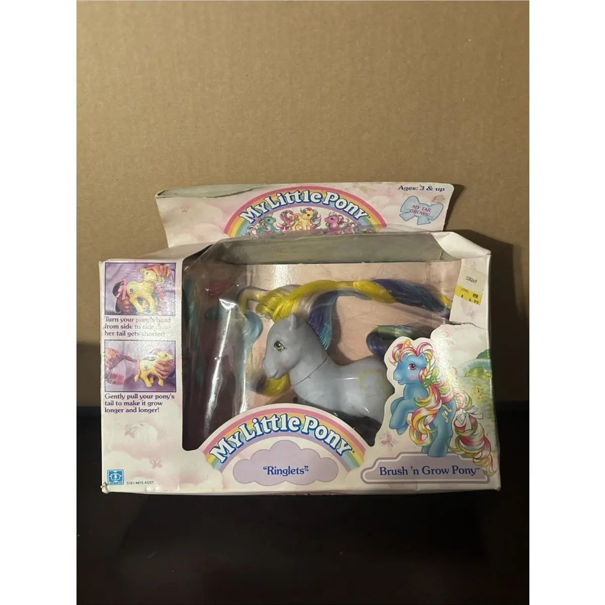 Vintage Hasbro 1987 My Little Pony Brush N Grow Pony Ringlets Box Damage