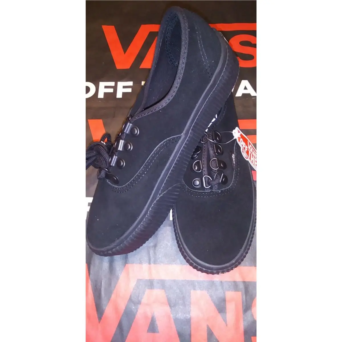 Vans Men`s 3.5/Women`s 5 Platform Embossed Suede Black/black