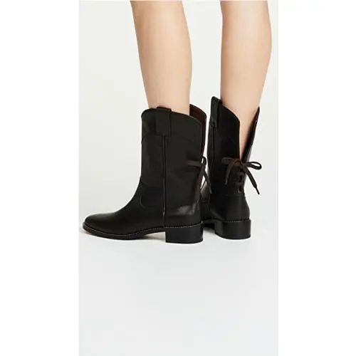 Chloe Western Leather Boots in Black Size US 8 / EU 38 W/dust Bags