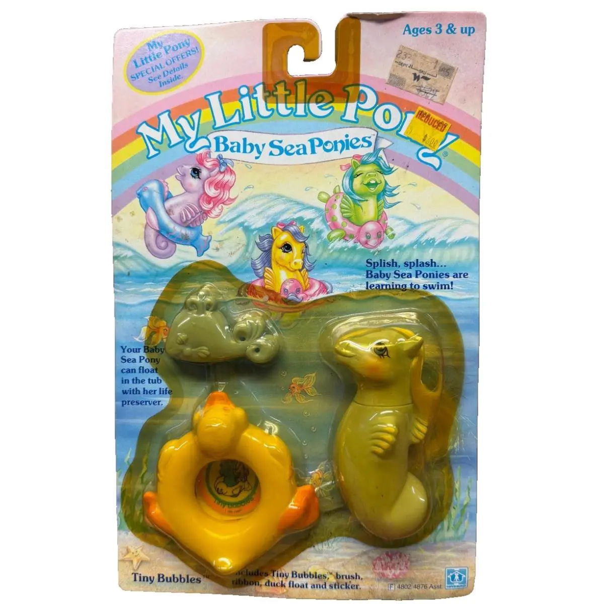 Vtg 1985 Hasbro MY Little Pony Baby Sea Ponies Tiny Bubbles 4802 Moc