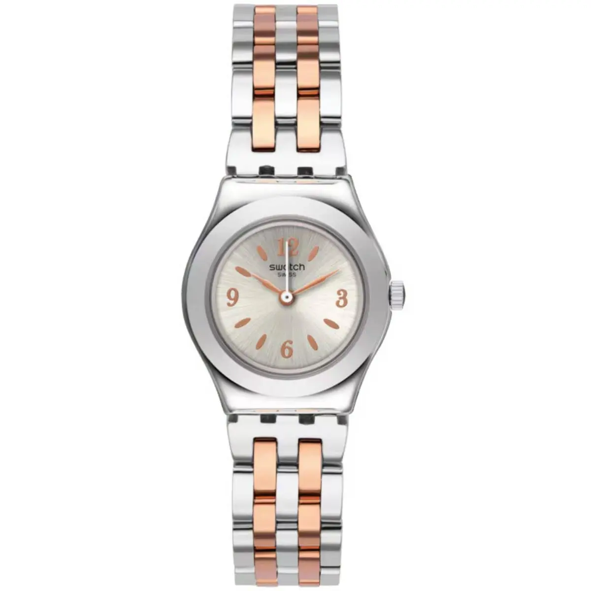 Swatch Women`s Watch Countryside Minimix Silver Dial Two Tone Bracelet YSS308G