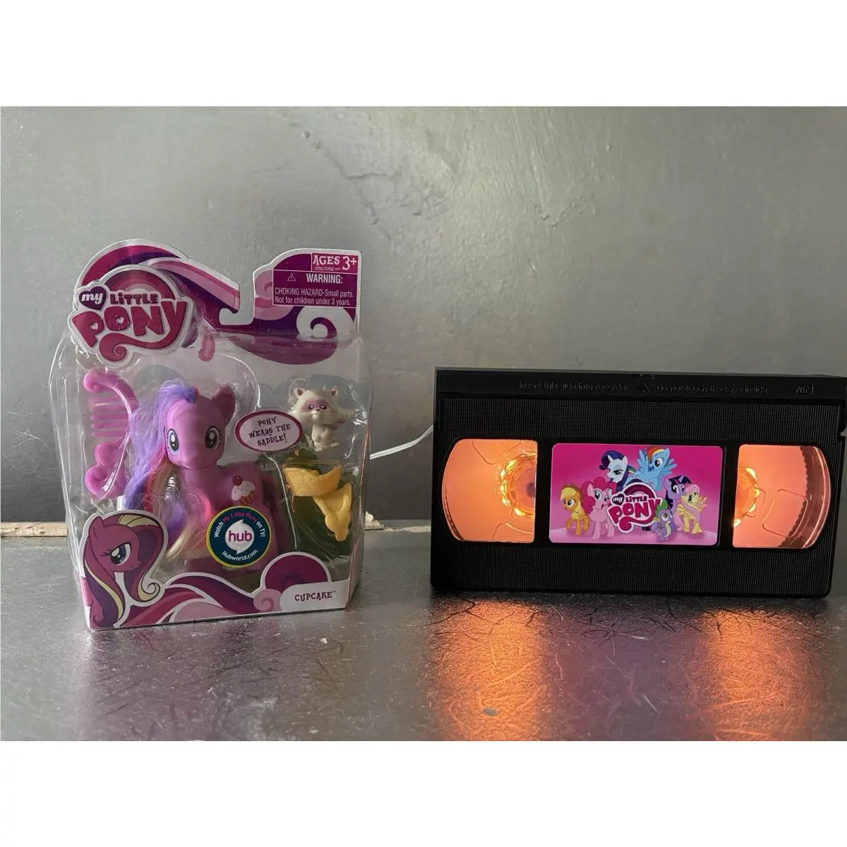 My Little Pony 3 Nip Cupcake Sugarcup G4 w Raccoon Friend
