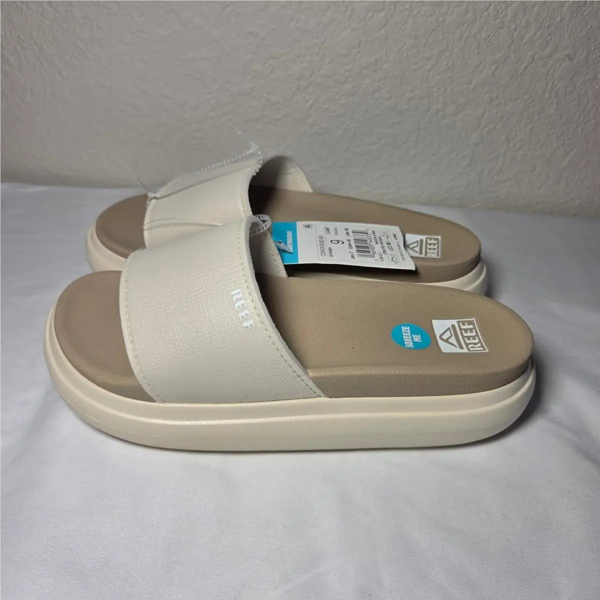 Reef Cushion Bondi Bay Womens Platform Slide Sandals Cream CJ2687 Size 9
